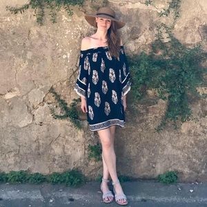 NWT Off-the-shoulder Boho Dress